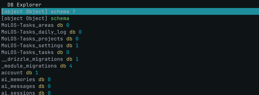 DB explorer and SQL prompt